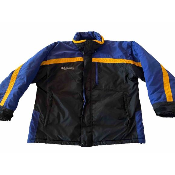 Columbia VTG Men’s L Blue Gold LS Full Zip Polyester Nylon Snowboard Winter Coat - Picture 1 of 13